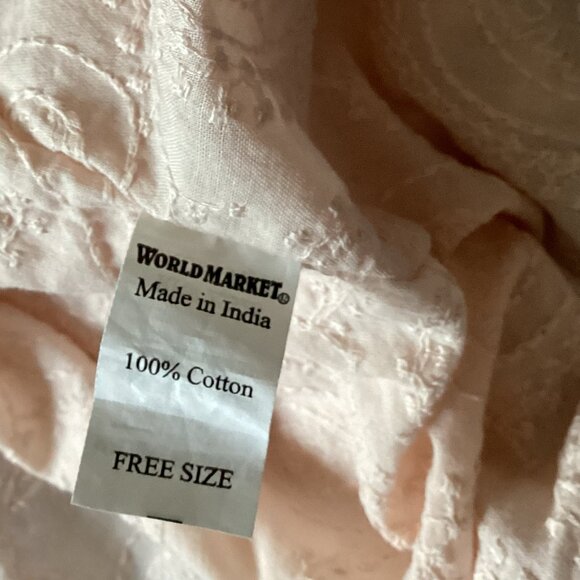 World Market Women's Boho Top One Size Fits All Powder Pink Beach Coverup Cotton - Picture 7 of 7